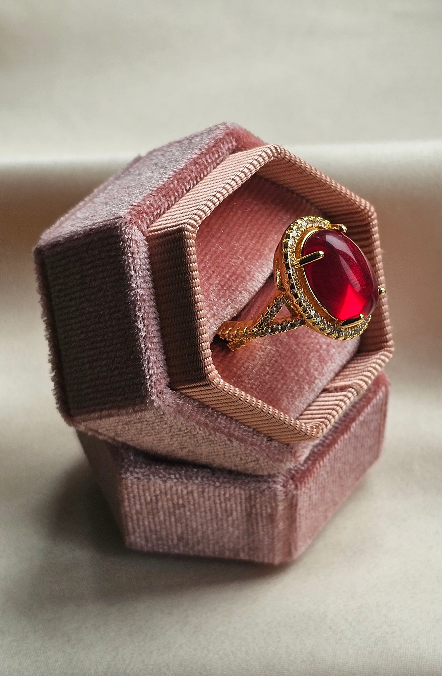 Bold Red Adjustable Ring
