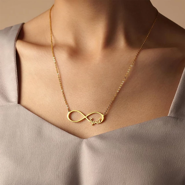 Infinity sign with names necklace online