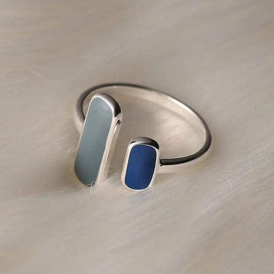 Blue Sterling Silver Ring