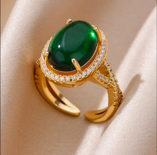 Bold Green Adjustable Ring