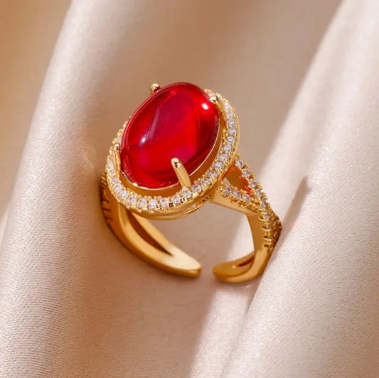 Bold Red Adjustable Ring