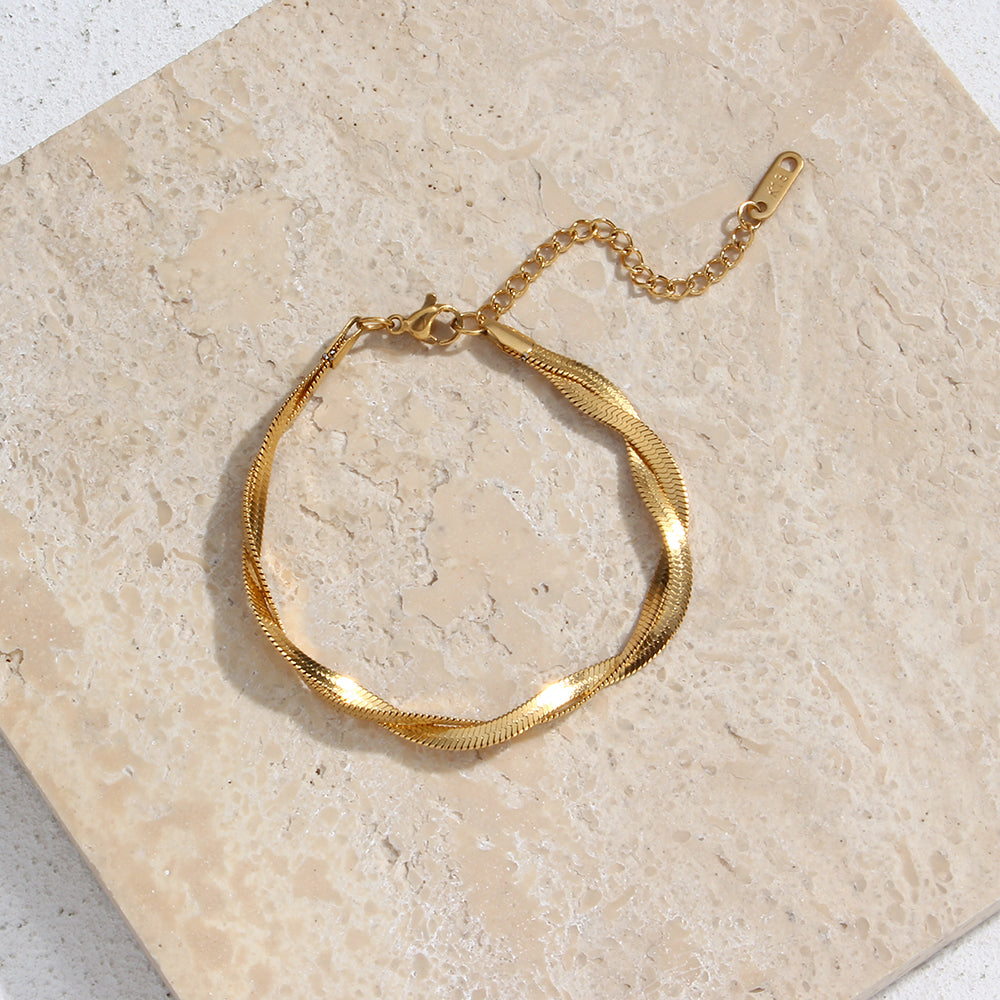 Twisted golden snake bracelet