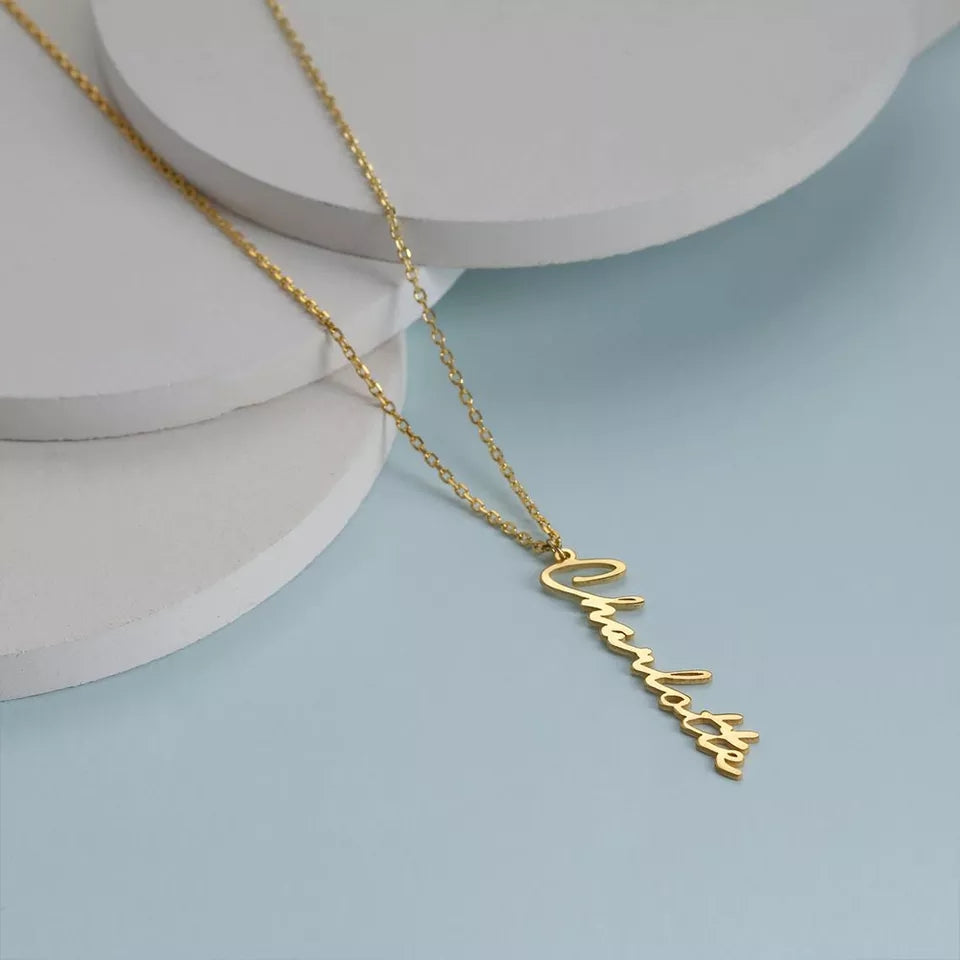 Vertical Name Necklace