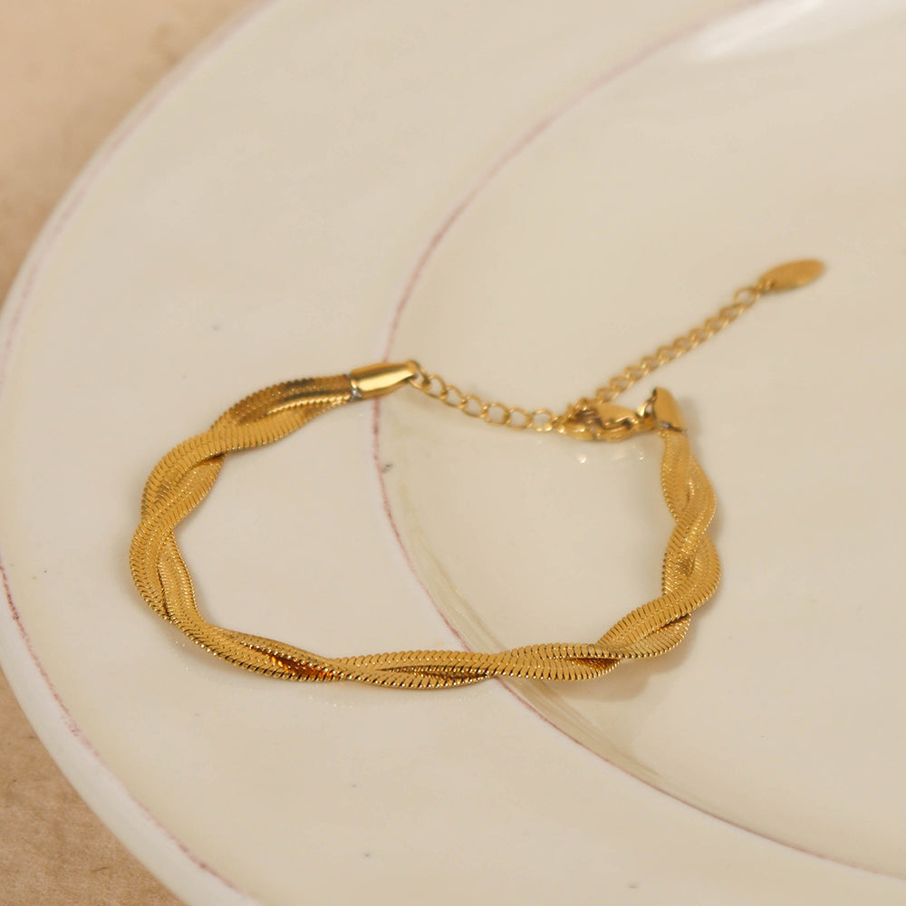 Twisted golden snake bracelet